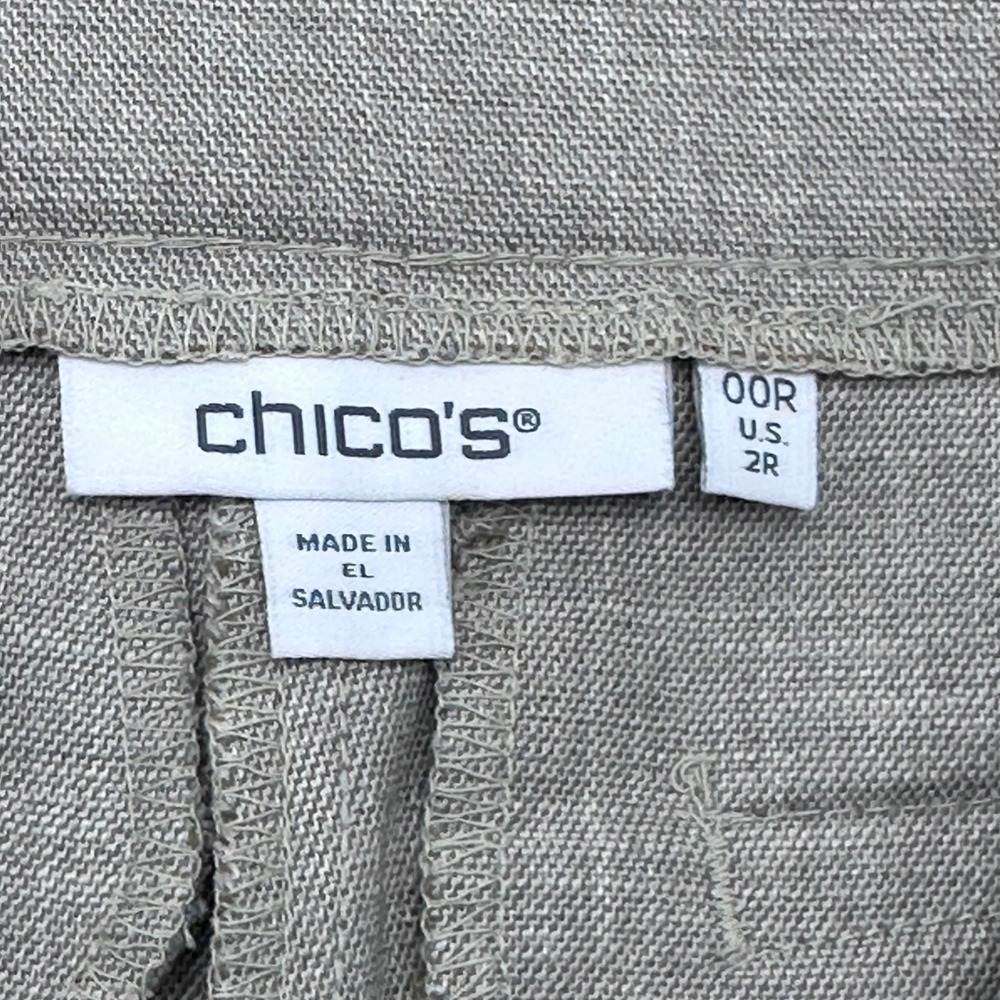 Chico's Gray Wide Leg Trouser Pants Silver Button Tab Size 00R US 2R 570380988 - Picture 5 of 10
